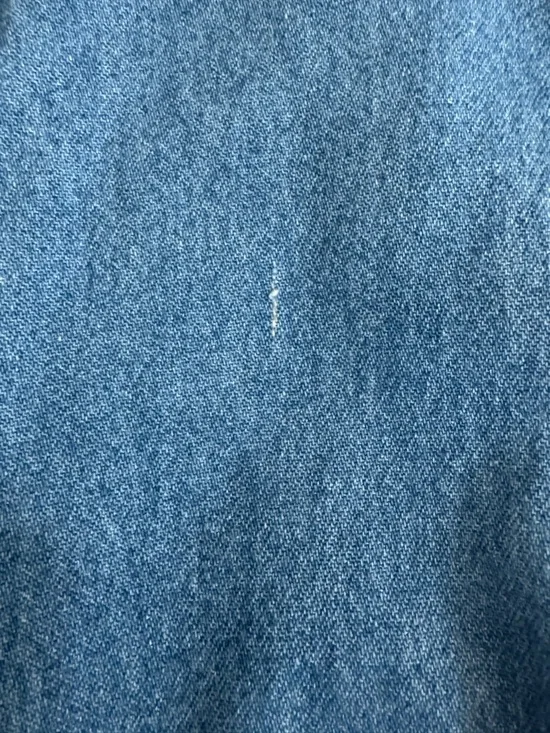 True Blue Vintage Denim Floral Wide Leg Jumpsuit Size L 90s Y2K Boho Cottagecore - Picture 11 of 11